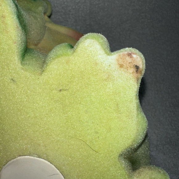 RARE Vintage 1970s Smiling Frog Toad Piggy Bank 9" Green Flocked Ceramic - Picture 5 of 9